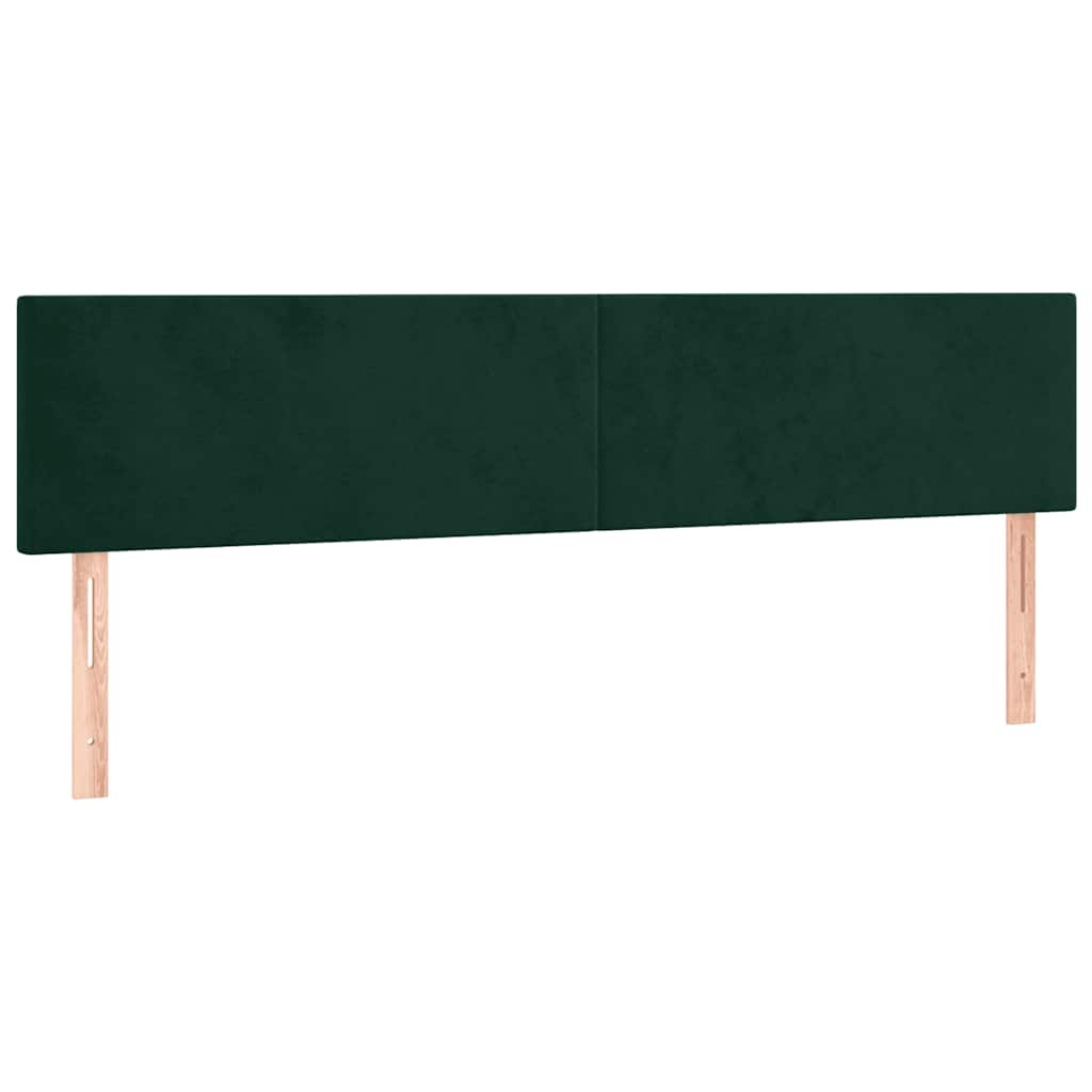 kontinentalseng med madras 200x200 cm fløjl mørkegrøn