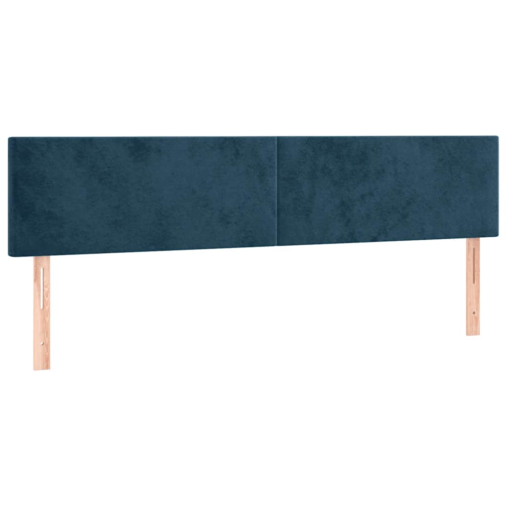 kontinentalseng med madras 200x200 cm fløjl mørkeblå