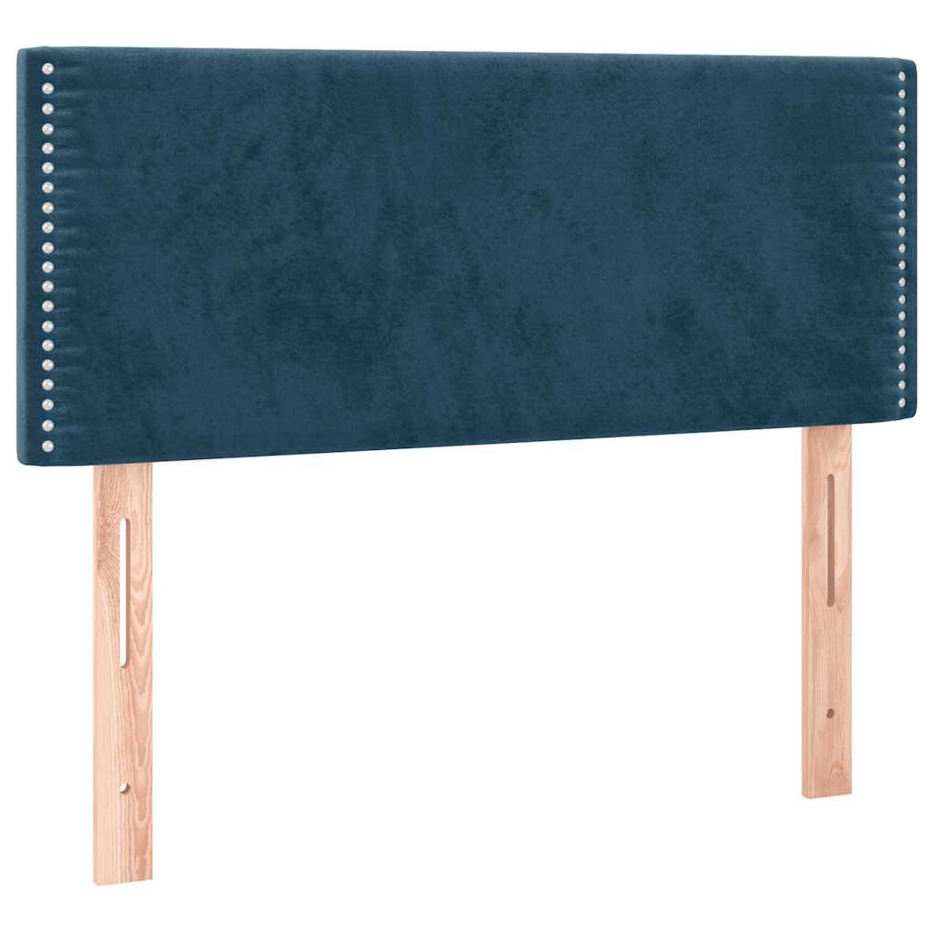 kontinentalseng med madras 100x200 cm fløjl mørkeblå