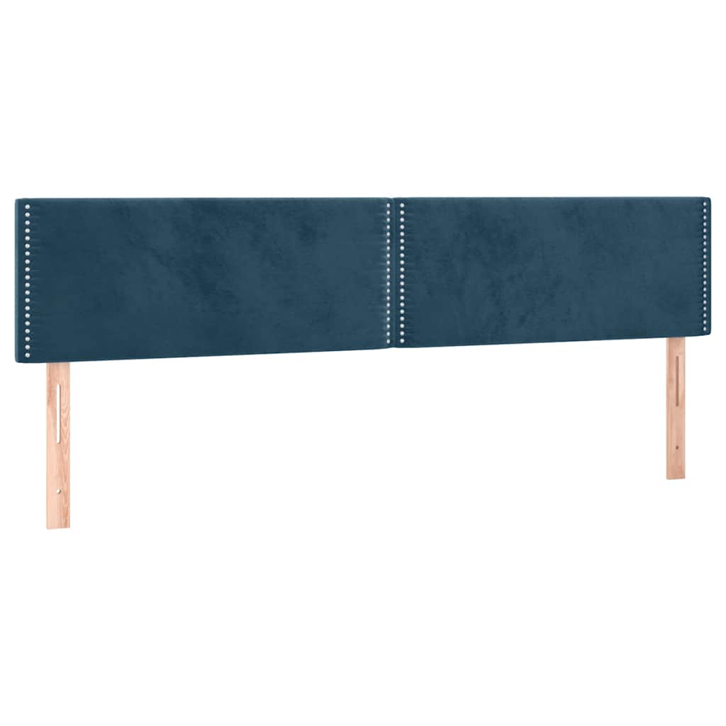 kontinentalseng med madras 200x200 cm fløjl mørkeblå