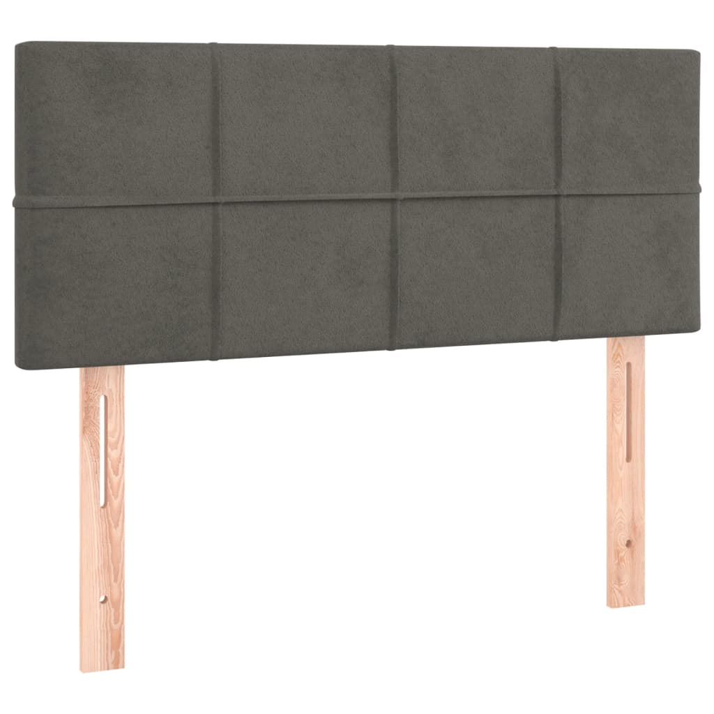 kontinentalseng med madras 80x200 cm fløjl mørkegrå