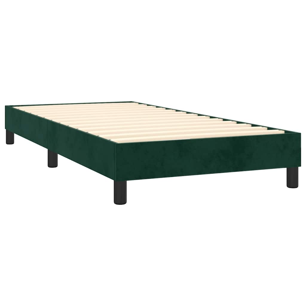 kontinentalseng med madras 90x200 cm fløjl mørkegrøn