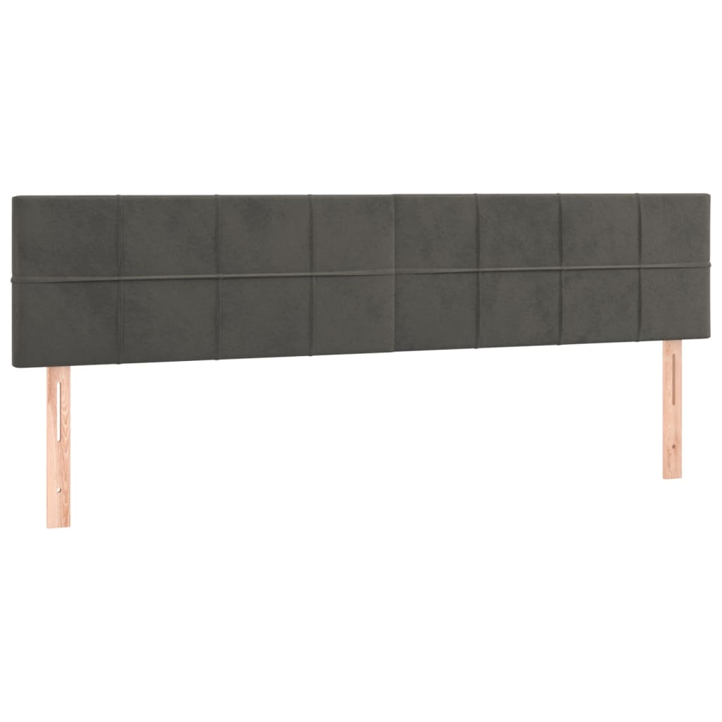 kontinentalseng med madras 200x200 cm fløjl mørkegrå
