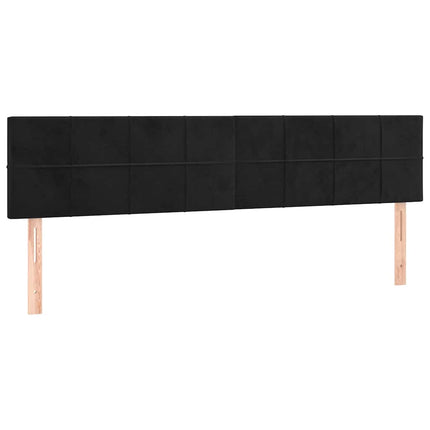 kontinentalseng med madras 200x200 cm fløjl sort