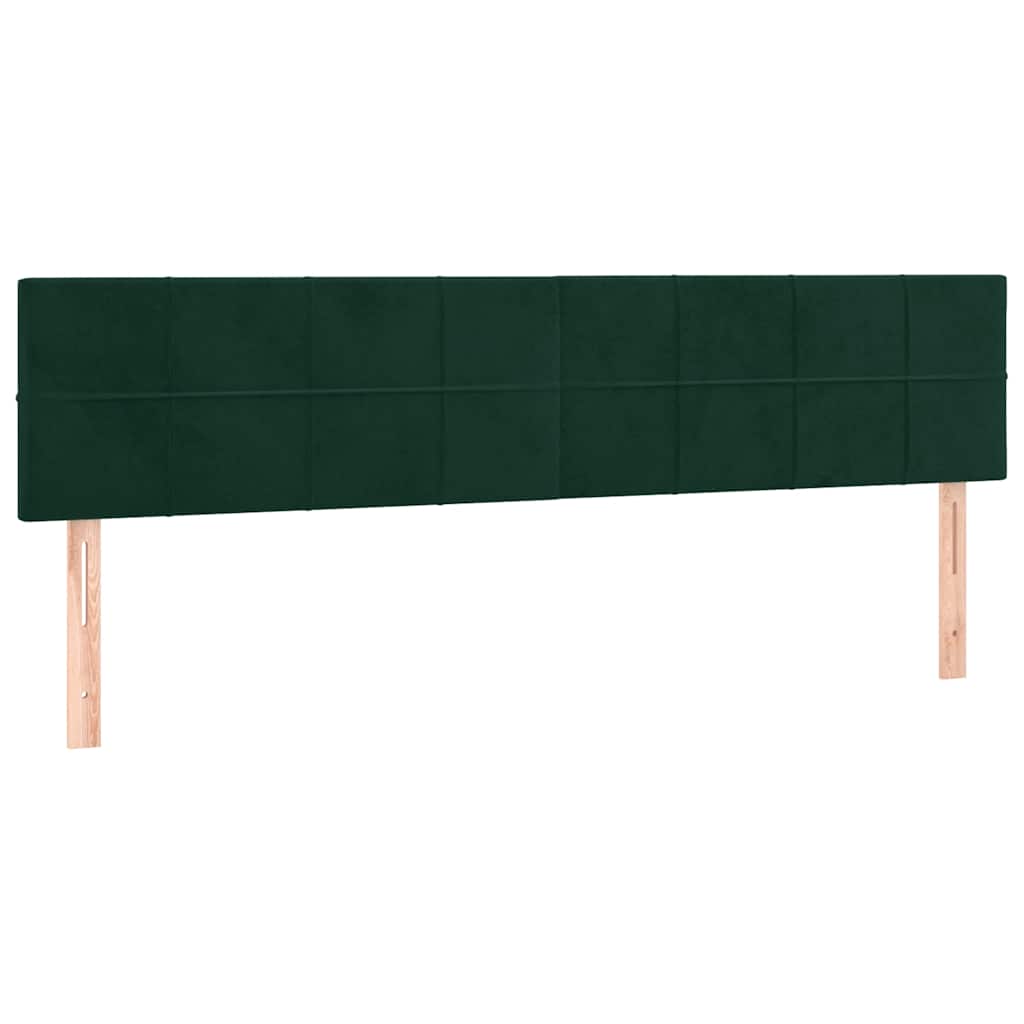 kontinentalseng med madras 200x200 cm fløjl mørkegrøn
