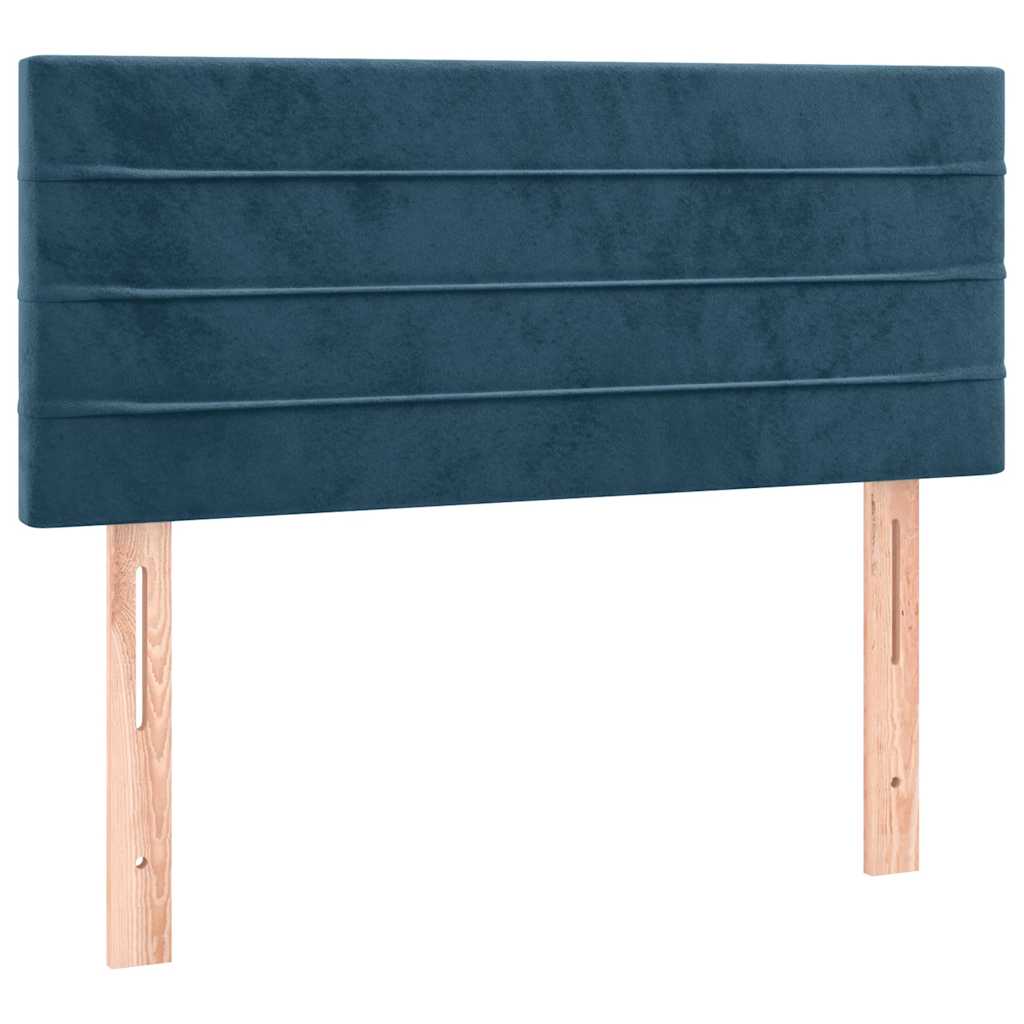 kontinentalseng med madras 90x200 cm fløjl mørkeblå