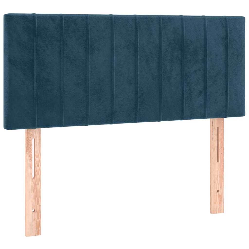 kontinentalseng med madras 90x190 cm fløjl mørkeblå
