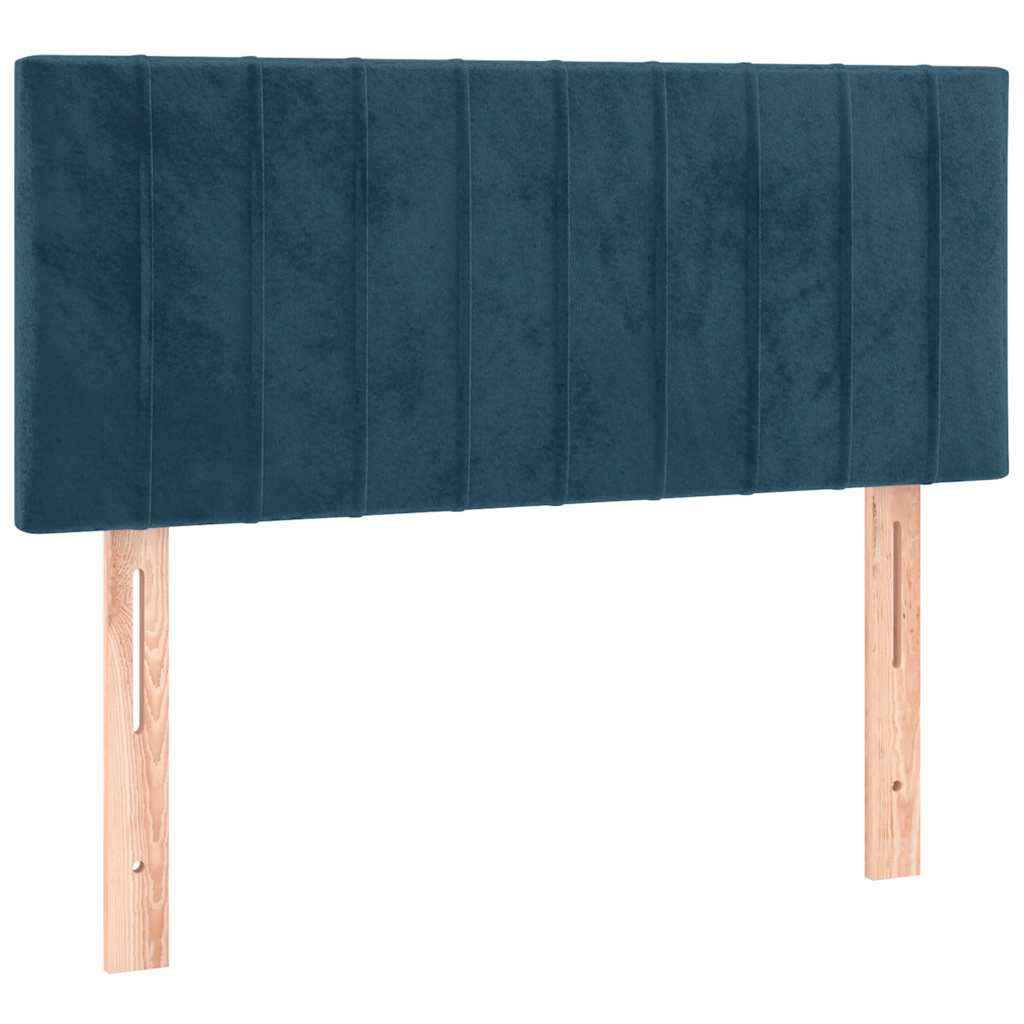 kontinentalseng med madras 90x200 cm fløjl mørkeblå