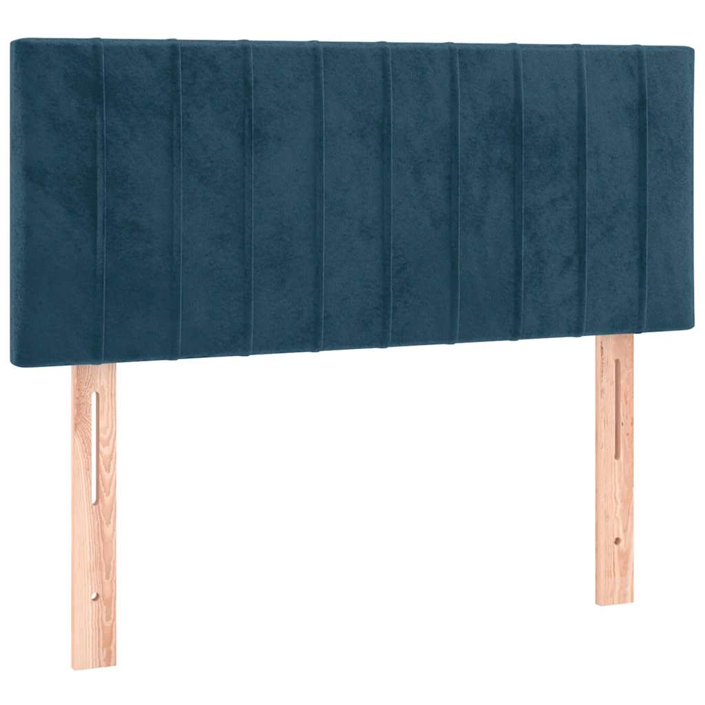 kontinentalseng med madras 100x200 cm fløjl mørkeblå