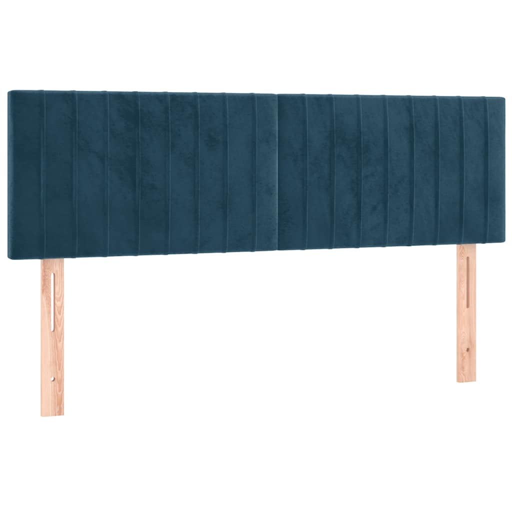 kontinentalseng med madras 140x190 cm fløjl mørkeblå