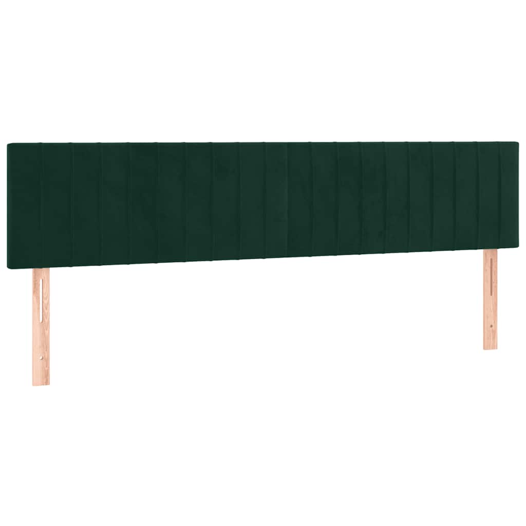 kontinentalseng med madras 160x200 cm fløjl mørkegrøn