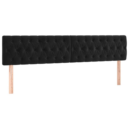 kontinentalseng med madras 200x200 cm fløjl sort