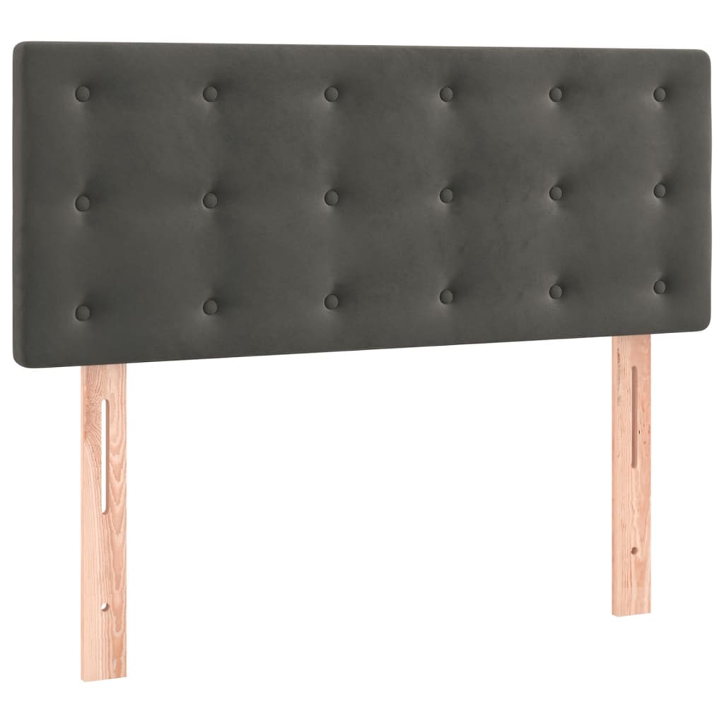 kontinentalseng med madras 80x200 cm fløjl mørkegrå