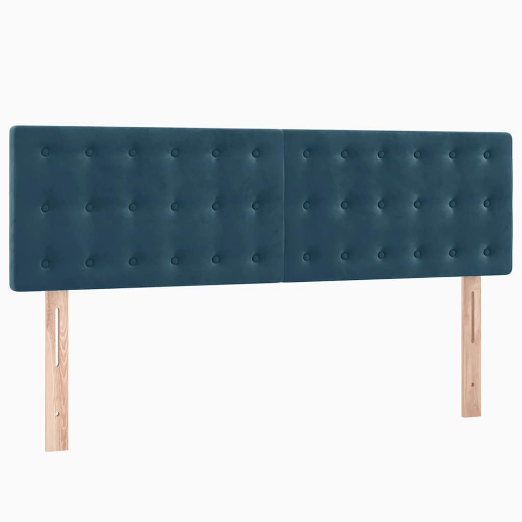 kontinentalseng med madras 140x190 cm fløjl mørkeblå