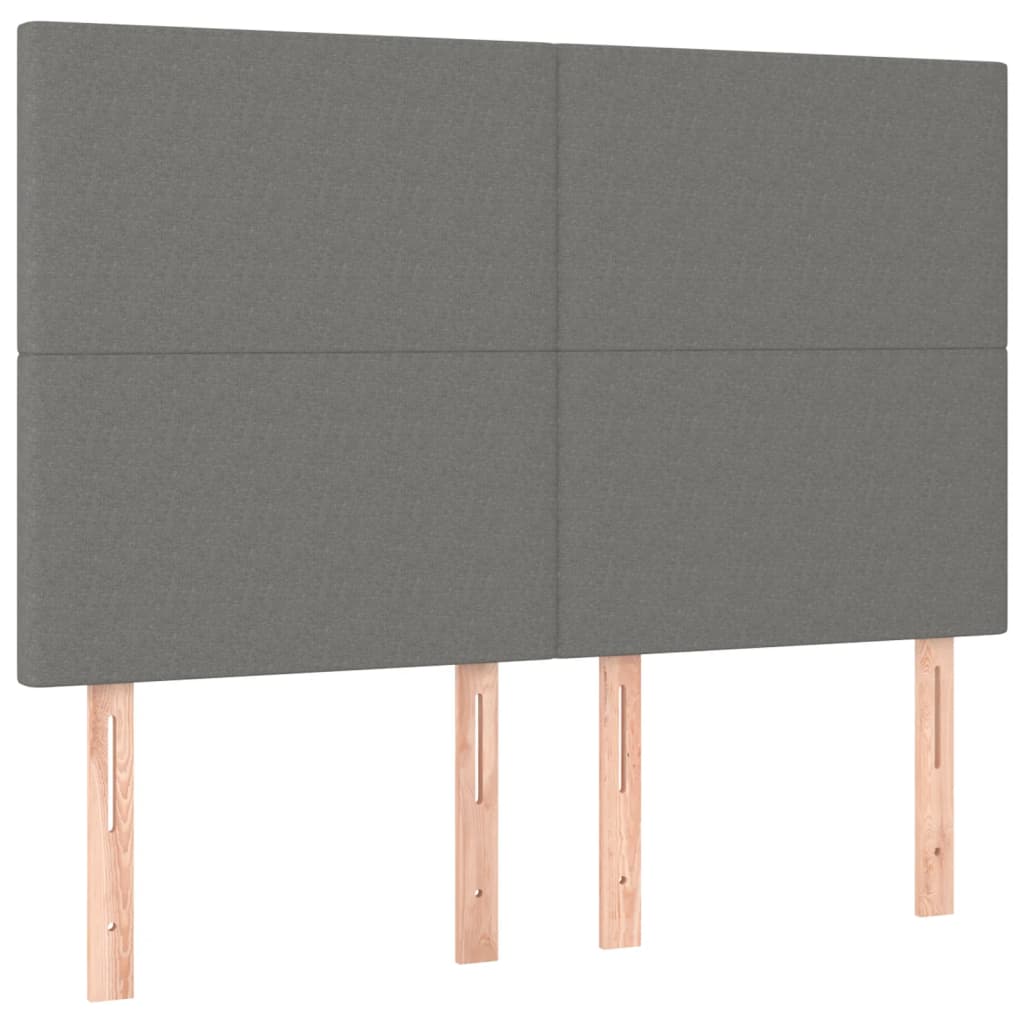 kontinentalseng med madras 140x200 cm stof mørkegrå