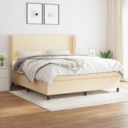 kontinentalseng med madras 180x200 cm stof cremefarvet