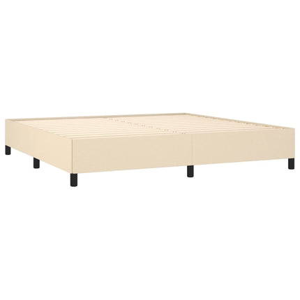 kontinentalseng med madras 200x200 cm stof cremefarvet