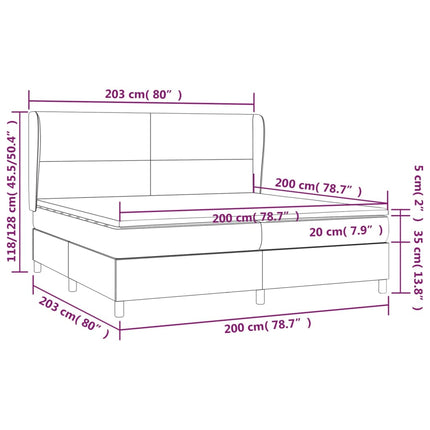 kontinentalseng med madras 200x200 cm stof cremefarvet
