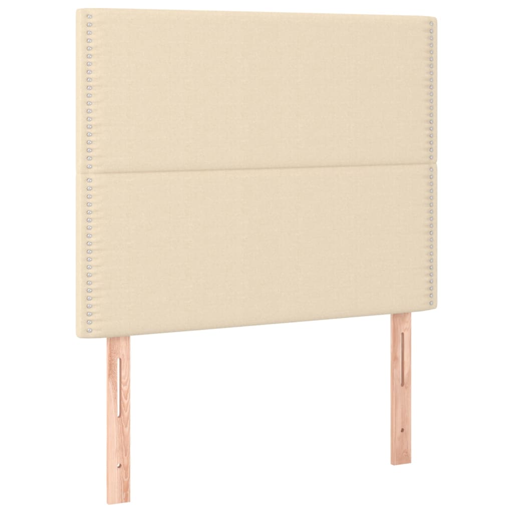kontinentalseng med madras 90x190 cm stof cremefarvet