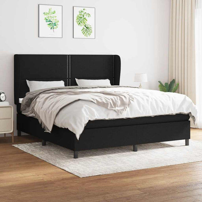kontinentalseng med madras 160x200 cm stof sort