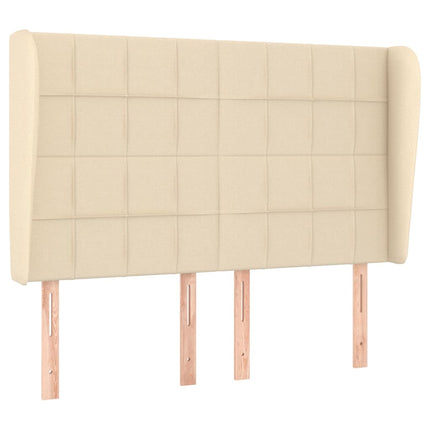 kontinentalseng med madras 140x190 cm stof cremefarvet