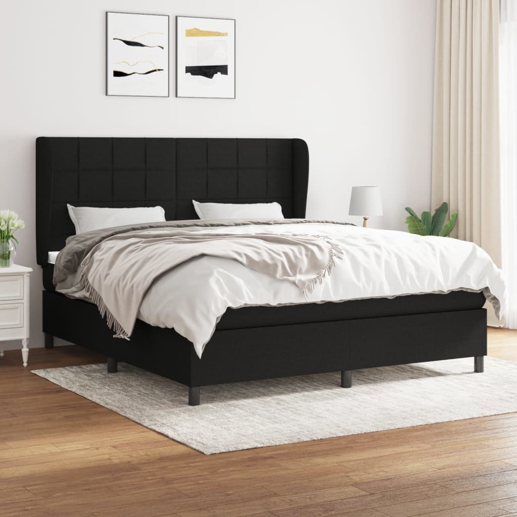 kontinentalseng med madras 180x200 cm stof sort