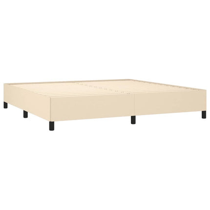 kontinentalseng med madras 200x200 cm stof cremefarvet