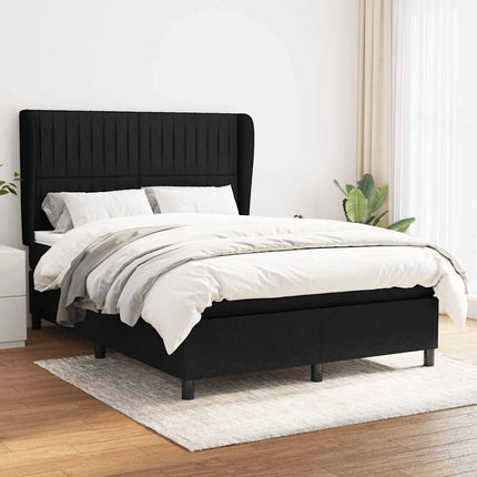 kontinentalseng med madras 140x190 cm stof sort