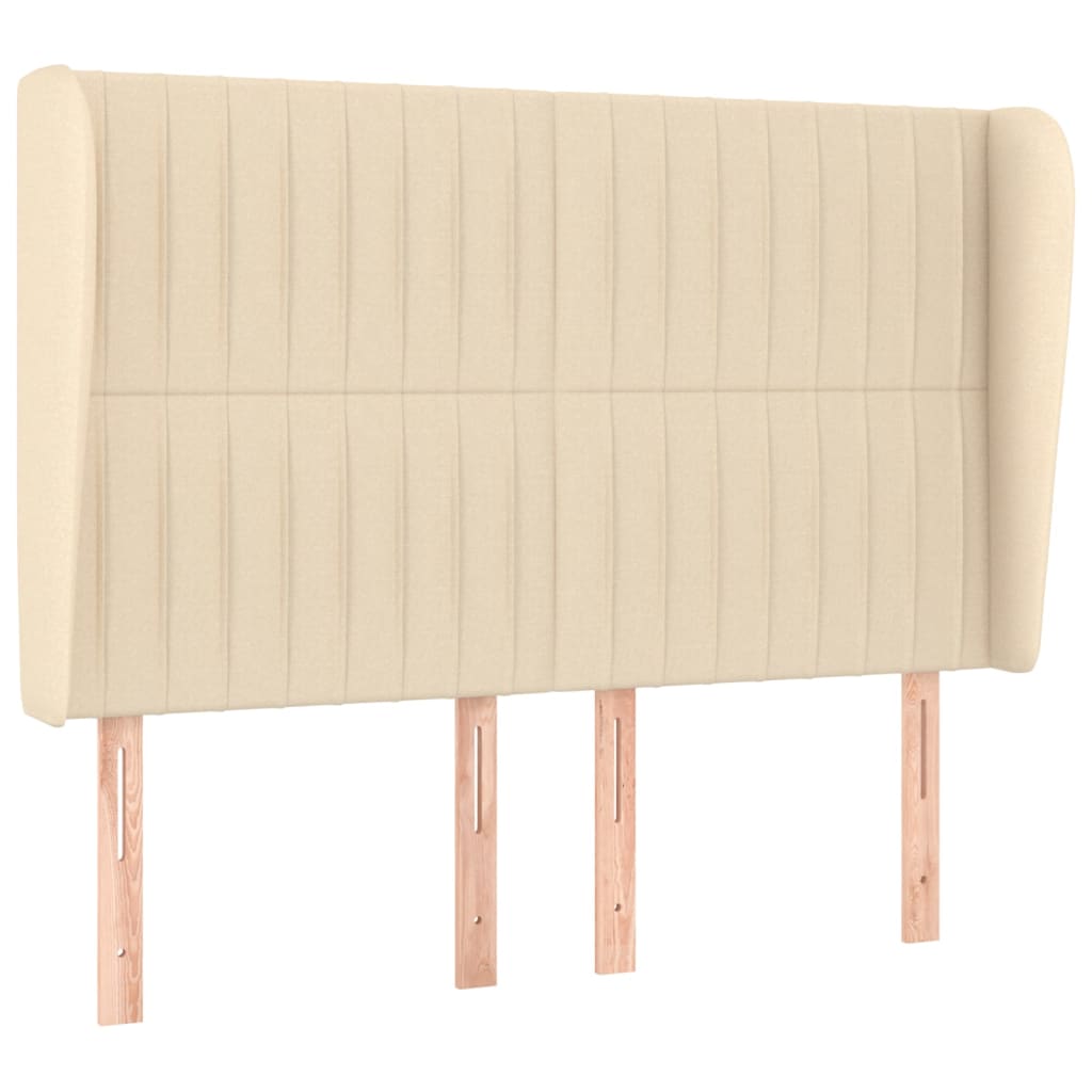 kontinentalseng med madras 140x190 cm stof cremefarvet