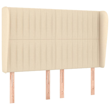 kontinentalseng med madras 140x190 cm stof cremefarvet