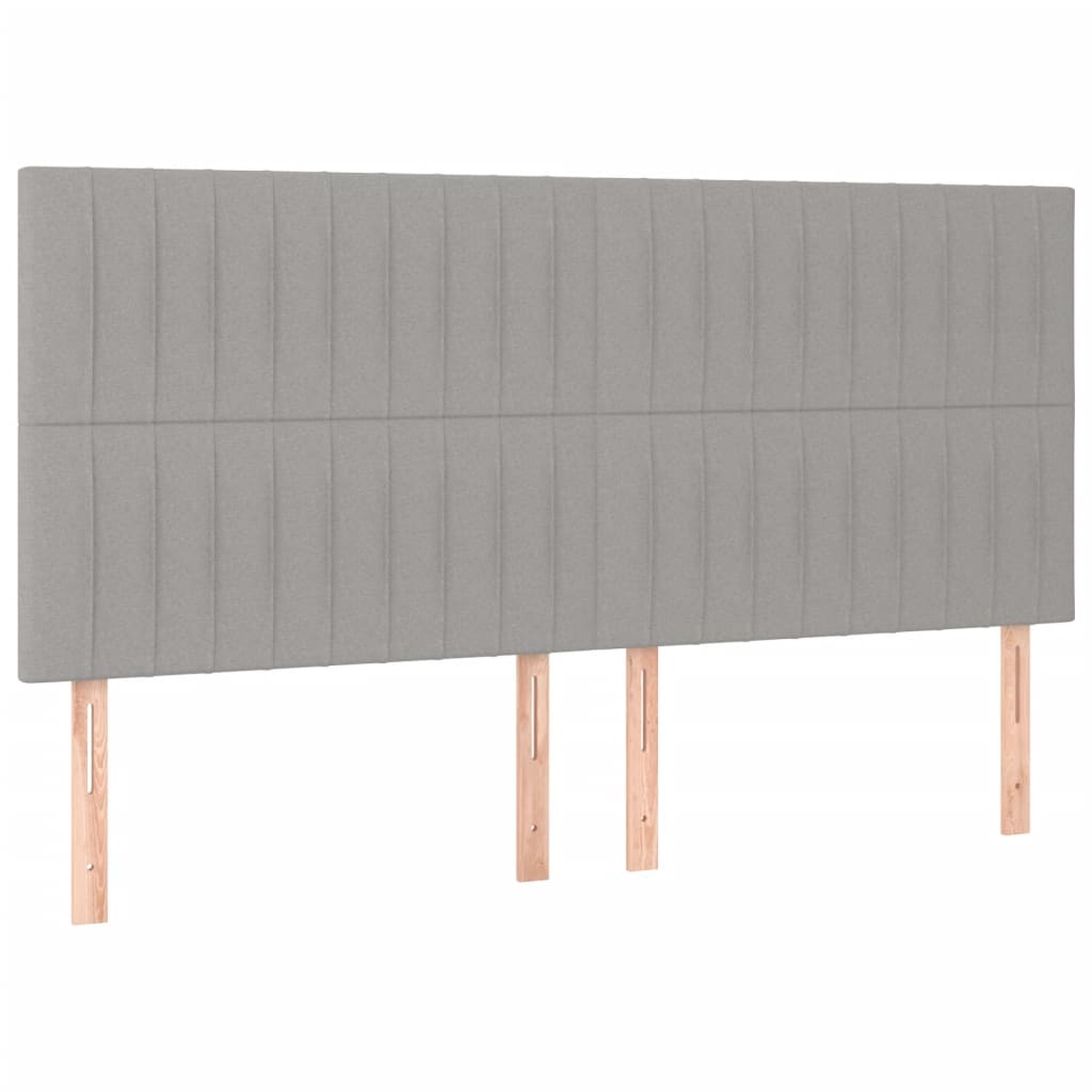 kontinentalseng med madras 200x200 cm stof lysegrå