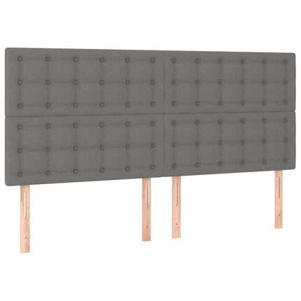 kontinentalseng med madras 160x200 cm stof mørkegrå