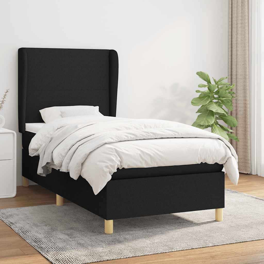 kontinentalseng med madras 80x200 cm stof sort