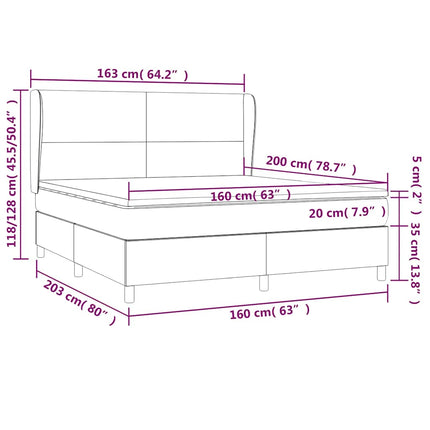 kontinentalseng med madras 160x200 cm stof sort