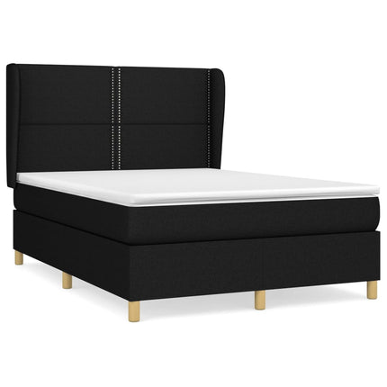 kontinentalseng med madras 140x190 cm stof sort