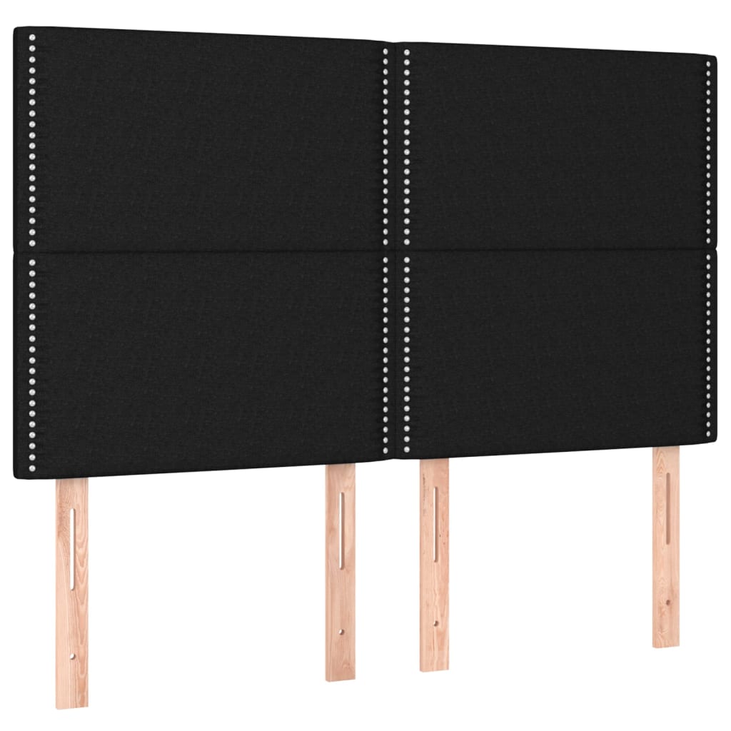 kontinentalseng med madras 140x190 cm stof sort