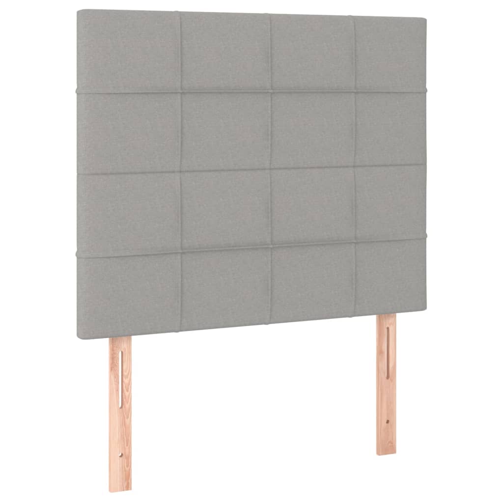 kontinentalseng med madras 90x190 cm stof lysegrå