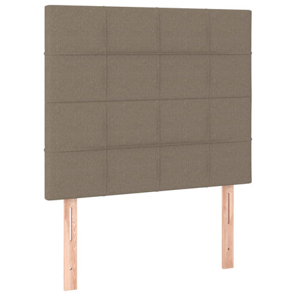 kontinentalseng med madras 90x190 cm stof gråbrun