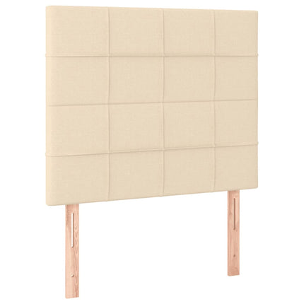 kontinentalseng med madras 90x200 cm stof cremefarvet