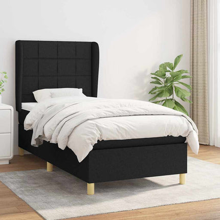 kontinentalseng med madras 100x200 cm stof sort
