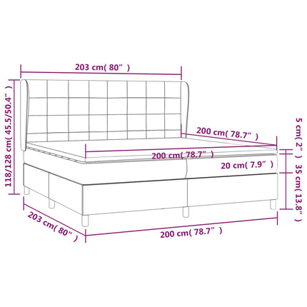 kontinentalseng med madras 200x200 cm stof cremefarvet