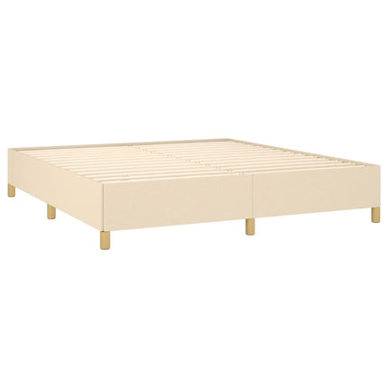 kontinentalseng med madras 180x200 cm stof cremefarvet