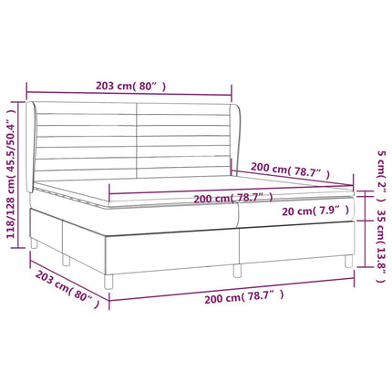 kontinentalseng med madras 200x200 cm stof cremefarvet