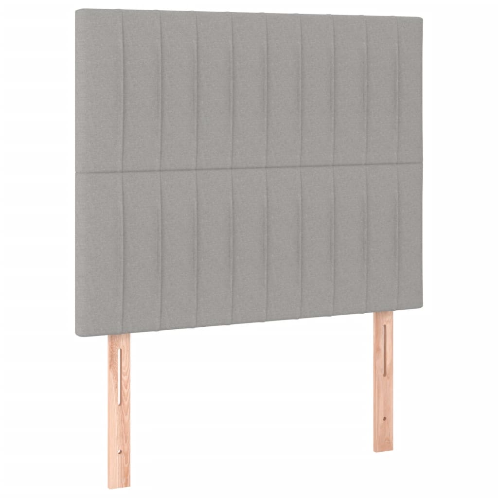 kontinentalseng med madras 90x200 cm stof lysegrå