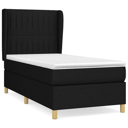 kontinentalseng med madras 90x200 cm stof sort