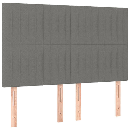 kontinentalseng med madras 140x190 cm stof mørkegrå