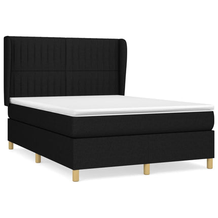 kontinentalseng med madras 140x190 cm stof sort