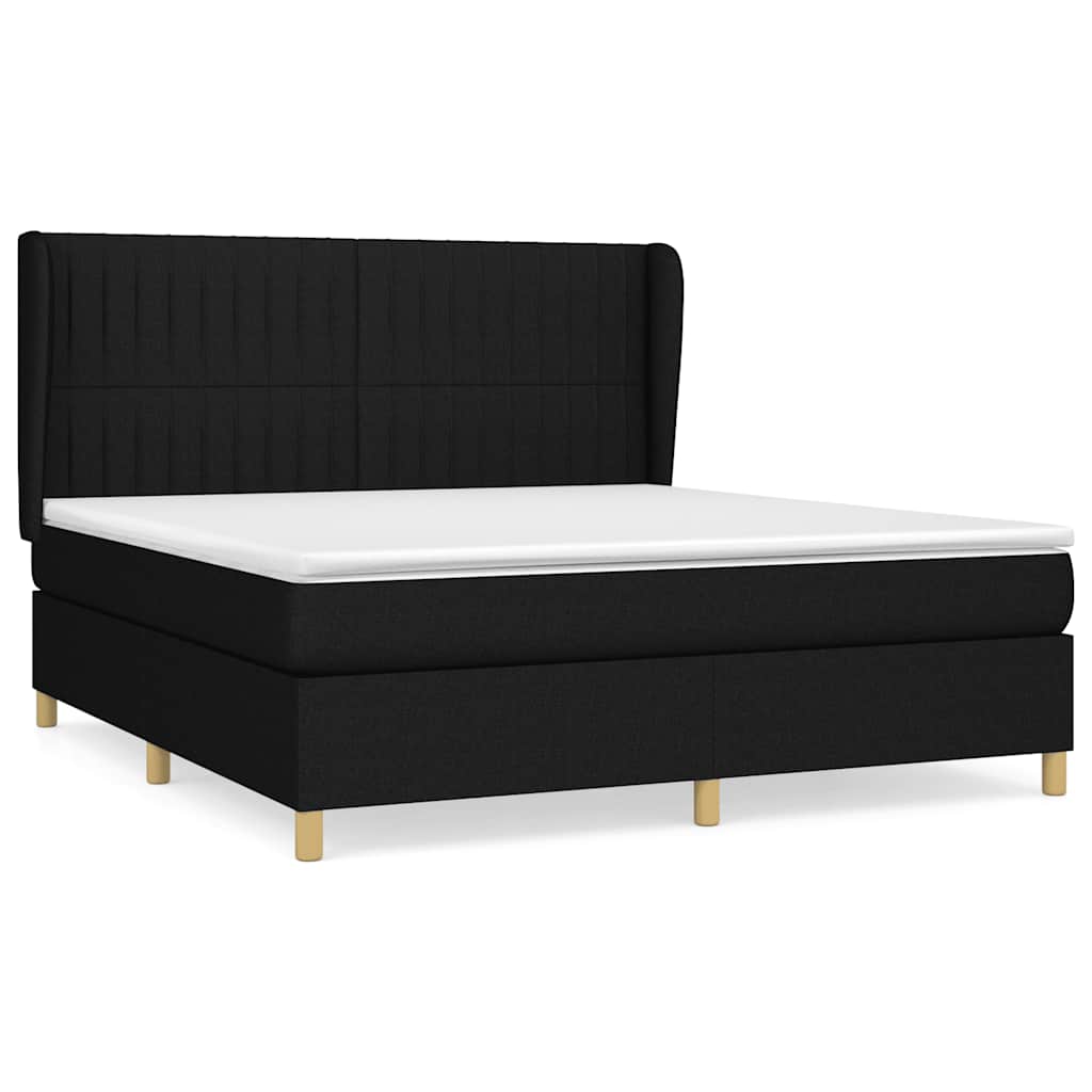 kontinentalseng med madras 160x200 cm stof sort