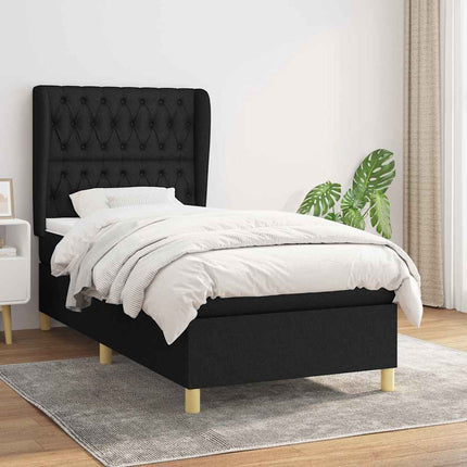 kontinentalseng med madras 100x200 cm stof sort