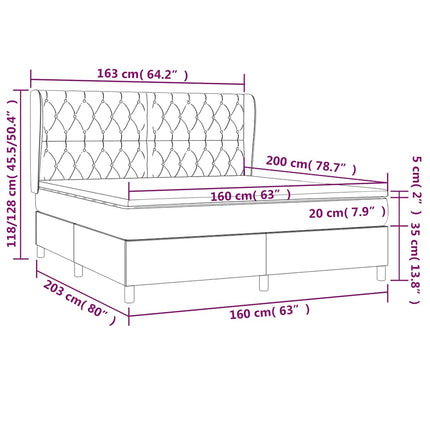 kontinentalseng med madras 160x200 cm stof sort